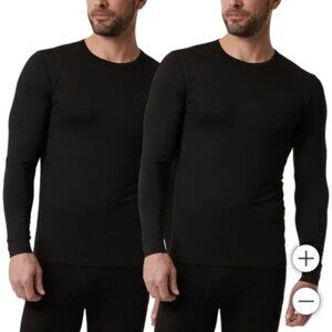 32 DEGREES Men's Heat Long Sleeve Crew Neck Tee Shirt (2-Pack) BLACK Size S